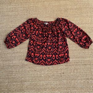 Collective Concepts red and black ikat top size medium